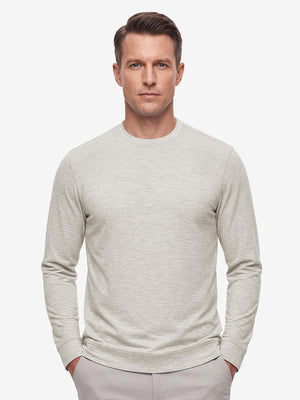 Micro-Fleece Lining Lightweight Heather Sweatshirt