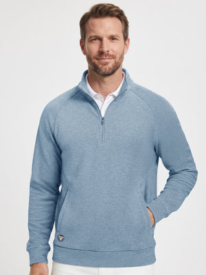 Heather Textured Quarter Zip Pullover
