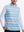 Front upper body shot of model wearing blue ethnic  full print quarter zip sleeveless vest pullover