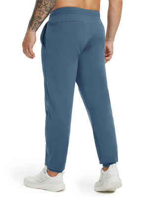 Water Resistant Comfy Fleece Golf Joggers in bluish grey, front lower body fit view