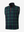 3D view of dark plaid full print quarter zip sleeveless vest pullover