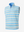 3D view of blue ethnic  full print quarter zip sleeveless vest pullover