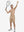 Front full body shot of model exercising in light khaki 4 way stretch breathable workout athletic shorts