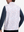 Back upper body shot of model wearing white polka dots full print quarter zip sleeveless vest pullover
