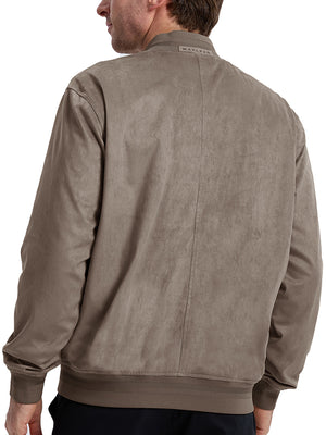 Men's Micro Suede Bomber Jacket With Jacquard Rib Trim