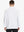 Back view of the white long sleeve pique polo, showcasing its clean design and modern fit.