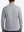 Back upper body shot of model wearing grey warm brushed mock neck golf t shirt