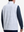 Back upper body shot of model wearing grey irregular shape  full print quarter zip sleeveless vest pullover