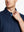 Male model wearing the Navy Everyday Classic Solid Polo, front view from nose to chest