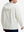 Back view of model showcasing cream soft stretchy hoodie with inner print hood