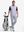 Front full body shot of model wearing colorful hexagon full print quarter zip sleeveless vest pullover with one hand resting on golf bag