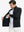 Close-up of hand in pocket on lightweight casual fleece jacket with 5 pockets, black fabric detail