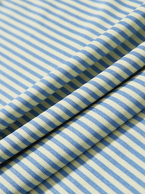 Fabric detail of Performance cooling polo - youth with breathable feel in yellow stripe