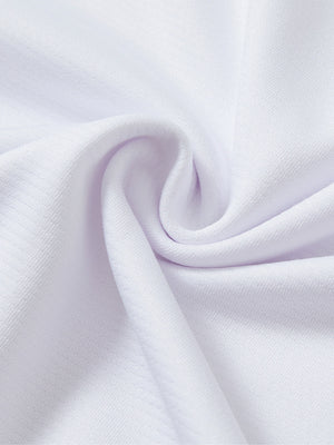 Close-up texture of  white lightweight sleeveless quarter zip golf vest fabric showing detailed premium material and weave
