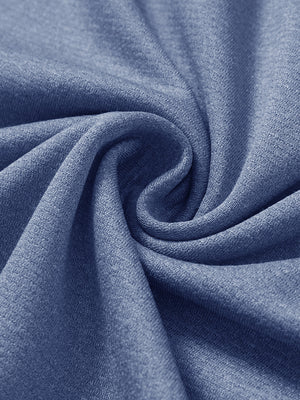 Close-up texture of  navy melange lightweight sleeveless quarter zip golf vest fabric showing detailed premium material and weave
