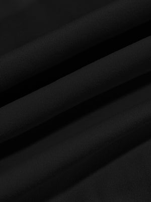 Close-up texture of  black warm brushed mock neck golf t shirt fabric showing detailed premium material and weave