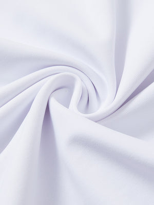Close-up texture of  white soft stretchy hoodie with inner print hood fabric showing detailed premium material and weave
