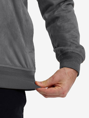 Men's Micro Suede Bomber Jacket With Jacquard Rib Trim