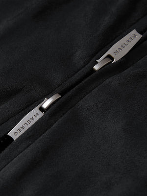 Men's Micro Suede Bomber Jacket With Jacquard Rib Trim