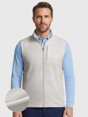 Nylon Blend Stripe Texture Golf Vest with 5 Pockets