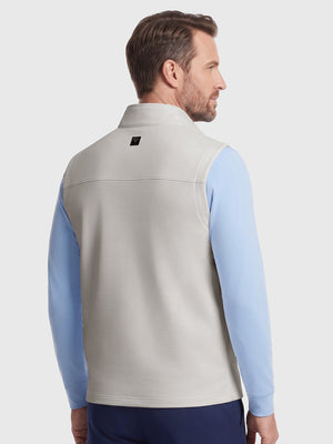 Nylon Blend Stripe Texture Golf Vest with 5 Pockets