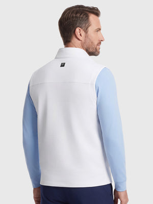 Nylon Blend Stripe Texture Golf Vest with 5 Pockets