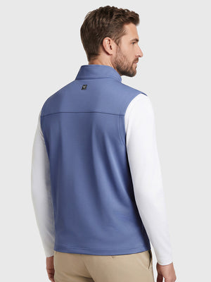Nylon Blend Stripe Texture Golf Vest with 5 Pockets