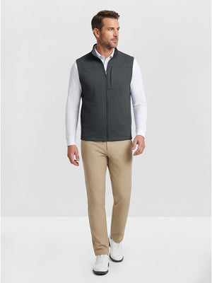 Nylon Blend Stripe Texture Golf Vest with 5 Pockets