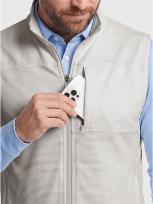 Nylon Blend Stripe Texture Golf Vest with 5 Pockets