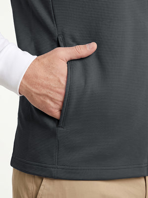 Nylon Blend Stripe Texture Golf Vest with 5 Pockets