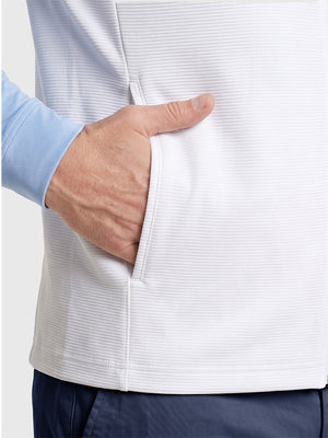 Nylon Blend Stripe Texture Golf Vest with 5 Pockets