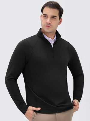 4 Way Stretch Nylon Brushed Quarter Zip Sweatshirts