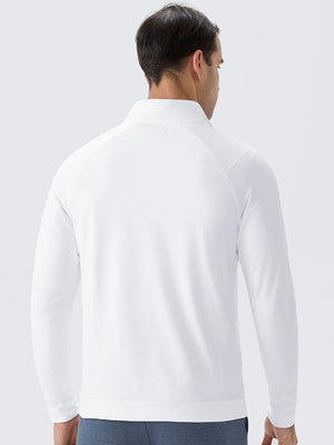 4 Way Stretch Nylon Brushed Quarter Zip Sweatshirts